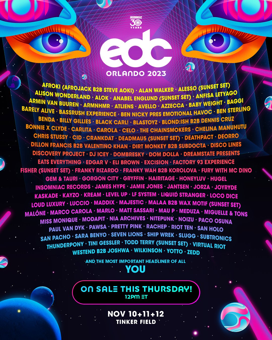 Event EDC Orlando 2023 Lineup SMASH THE CLUB Free DJ Edit Remixes